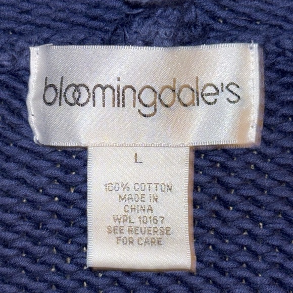 Bloomingdale’s Vintage Chunky Knit 100% Cotton Hooded Sweater SZ Large - Picture 8 of 8